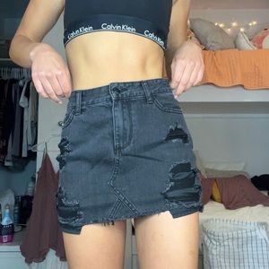 Women’s Black Denim Mini Skirt